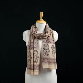 Pure Merino Wool Stole in Pedana Kalamkari Block Prints 38