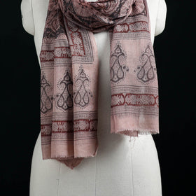 Pure Merino Wool Stole in Pedana Kalamkari Block Prints 39