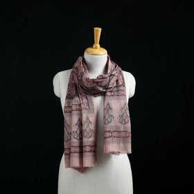 Pure Merino Wool Stole in Pedana Kalamkari Block Prints 39