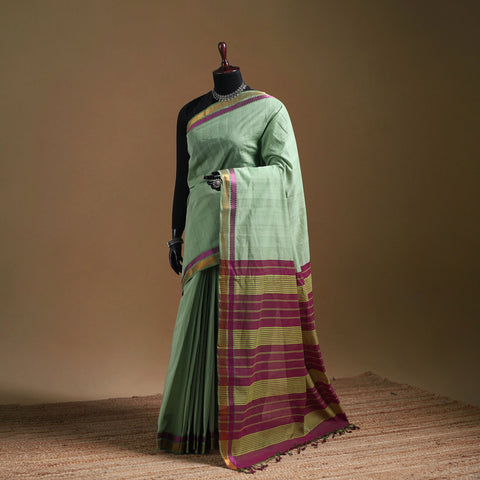 Pure Handwoven Mangalagiri Cotton Saree with Zari Border 36
