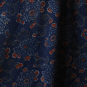 Blue - natural dyed cotton fabric 88 - handcrafted