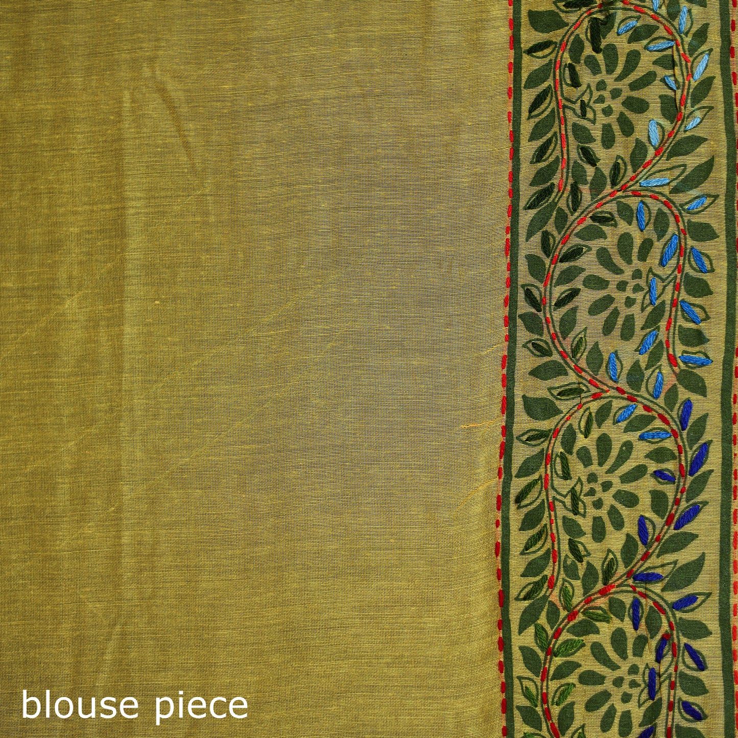Hand Embroidered Chapa Work Silk Cotton Saree 09
