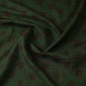 Green Bagh Hand Block Print Natural Dye Stripe Cotton Fabric