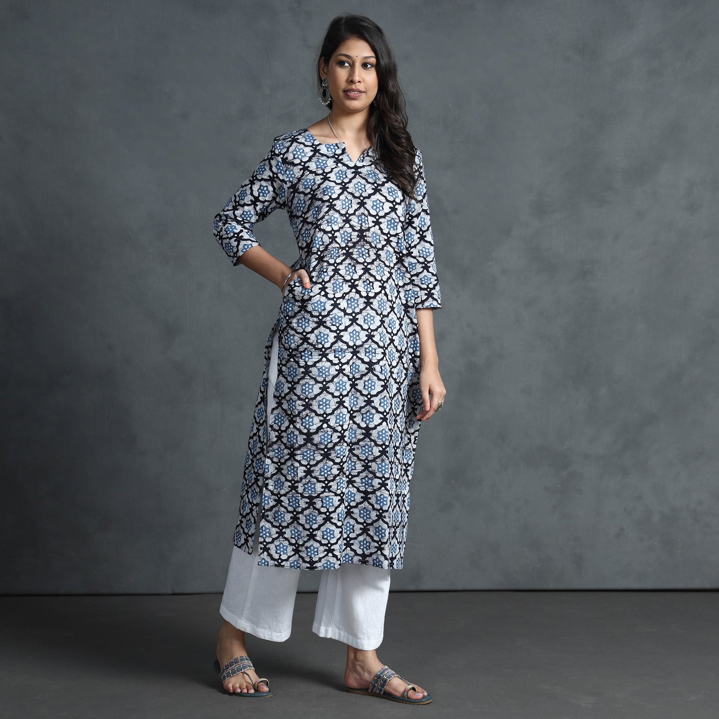 batik printed kurta