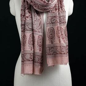 Pure Merino Wool Stole in Pedana Kalamkari Block Prints 42