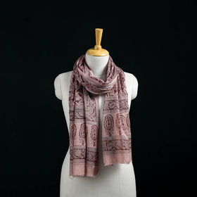 Pure Merino Wool Stole in Pedana Kalamkari Block Prints 42