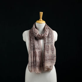 Pure Merino Wool Stole in Pedana Kalamkari Block Prints 43