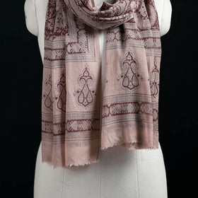 Pure Merino Wool Stole in Pedana Kalamkari Block Prints 46