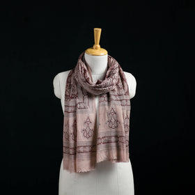 Pure Merino Wool Stole in Pedana Kalamkari Block Prints 46