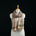 Pure Merino Wool Stole in Pedana Kalamkari Block Prints 47
