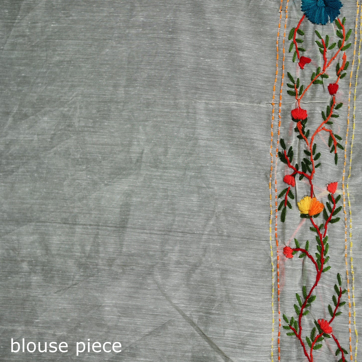 Hand Embroidered Chapa Work Silk Cotton Saree 10