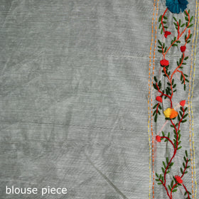 Hand Embroidered Chapa Work Silk Cotton Saree 10
