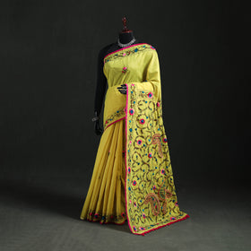 Hand Embroidered Chapa Work Silk Cotton Saree 11