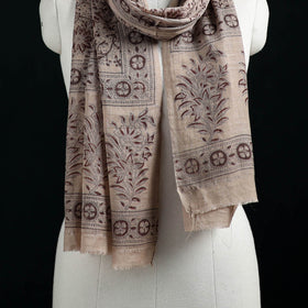 Pure Merino Wool Stole in Pedana Kalamkari Block Prints 51