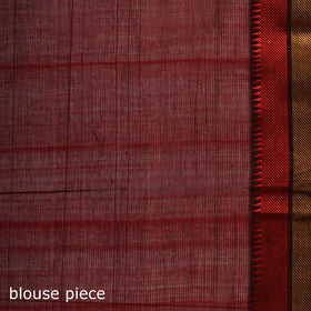 Black - Pure Handwoven Mangalagiri Cotton Saree with Zari Border 37
