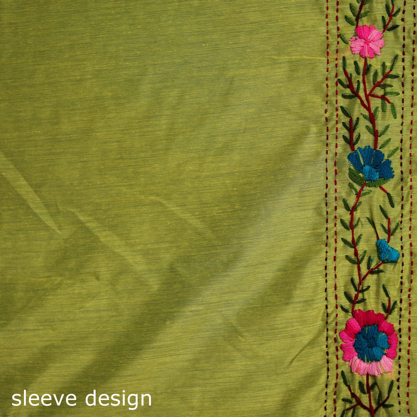 Hand Embroidered Chapa Work Silk Cotton Saree 11