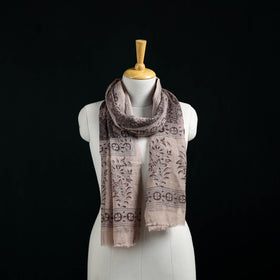 Pure Merino Wool Stole in Pedana Kalamkari Block Prints 52