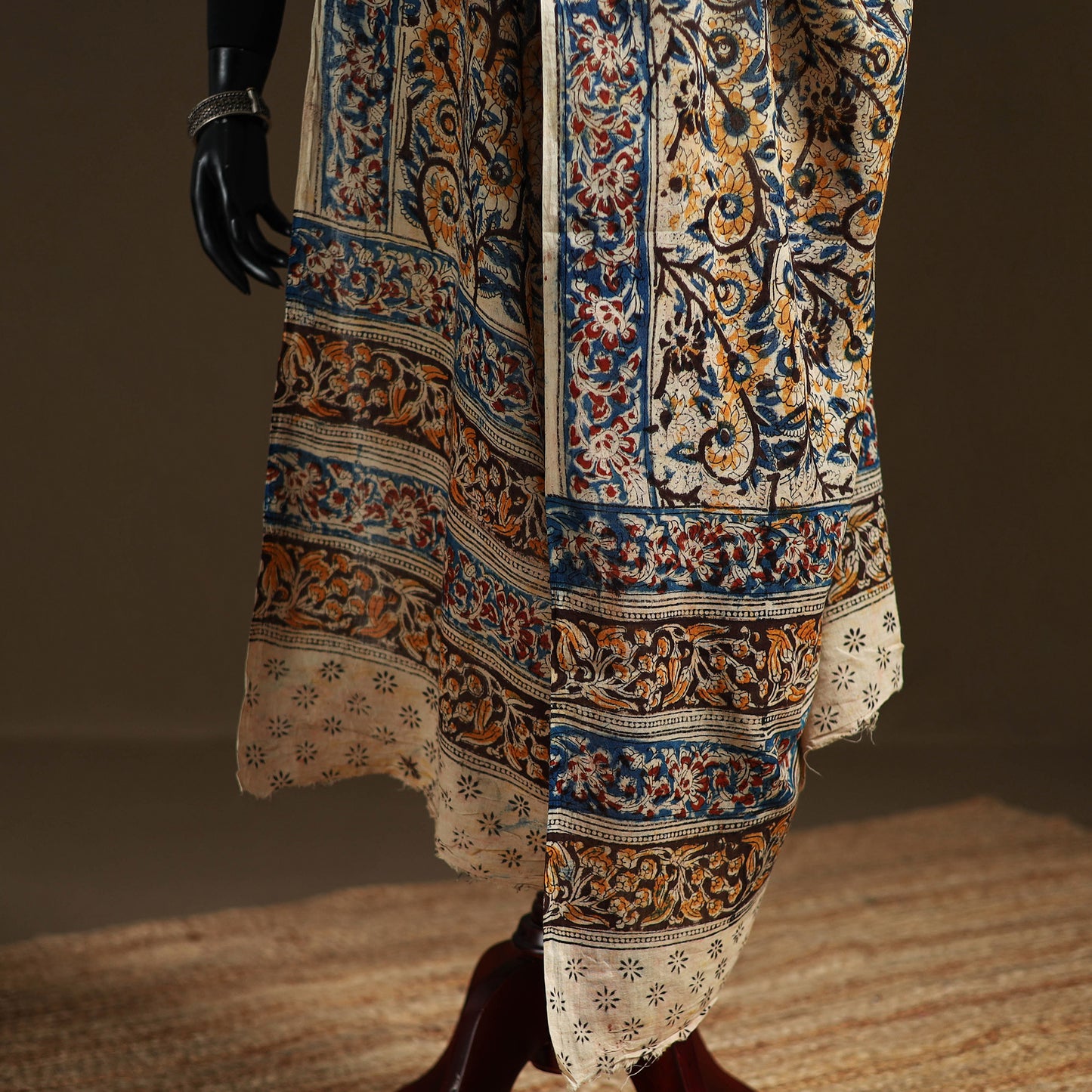 Kalamkari Hand Block Print Natural Dyed Cotton Dupatta 10