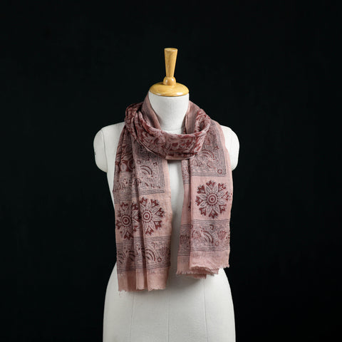 Pure Merino Wool Stole in Pedana Kalamkari Block Prints 54