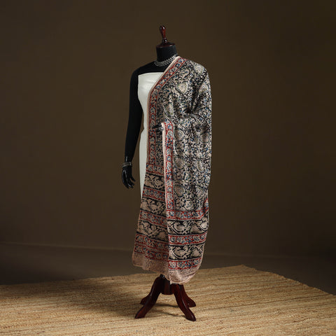 Kalamkari Hand Block Print Natural Dyed Cotton Dupatta 12