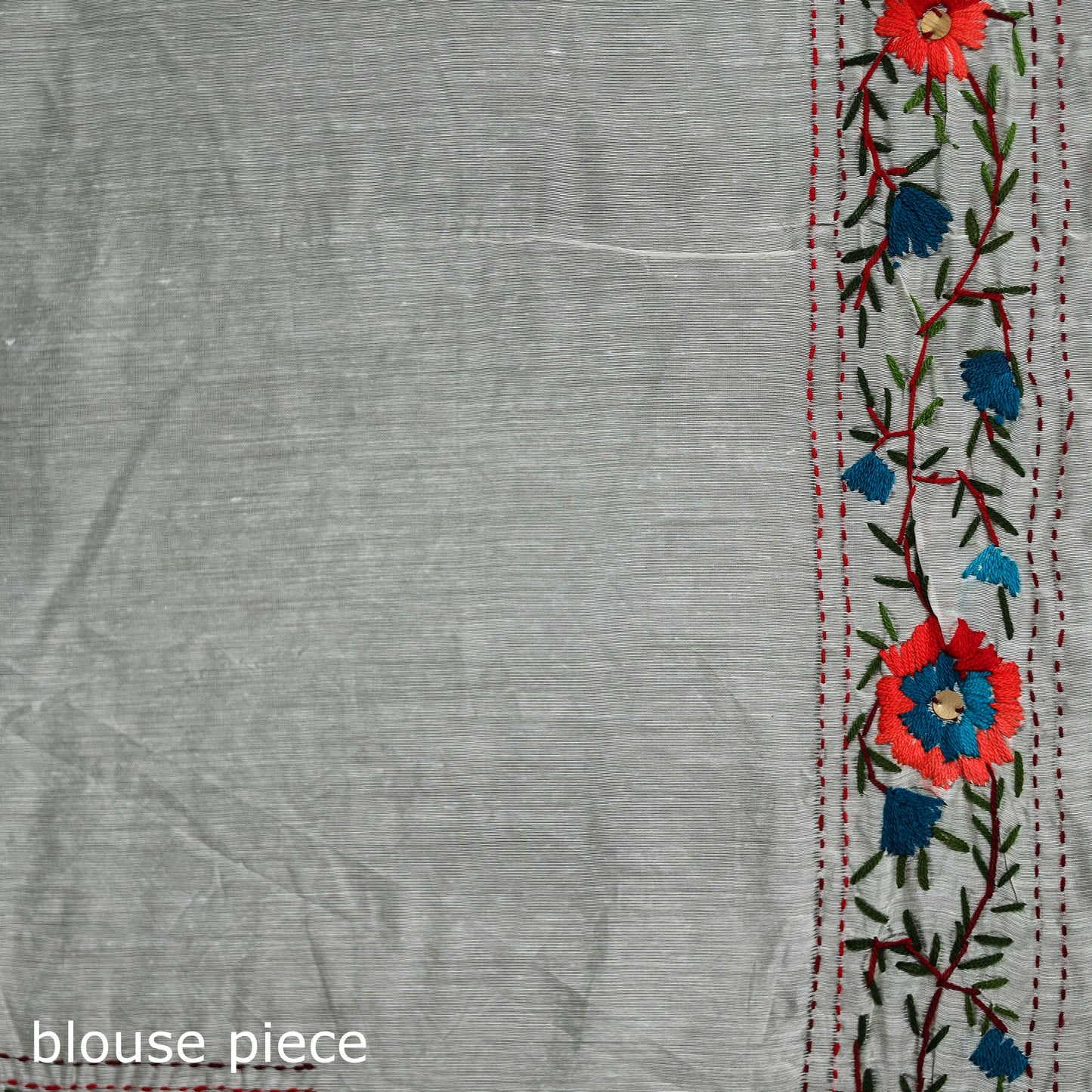 Hand Embroidered Chapa Work Silk Cotton Saree 12