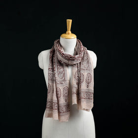 Pure Merino Wool Stole in Pedana Kalamkari Block Prints 58