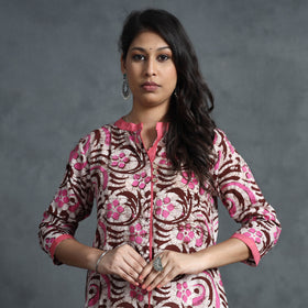 Buy Hand Batik Printed Cotton Kurta for Women