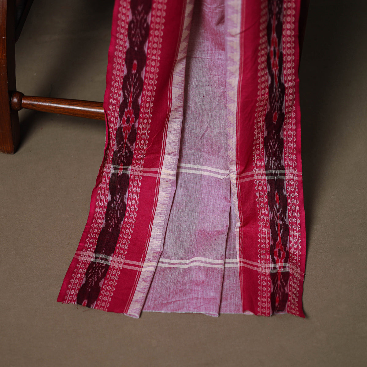 Sanganeri Block Print Cotton Unstitched Dress Material: Kurta, Bottom & Dupatta with Jewellery 41