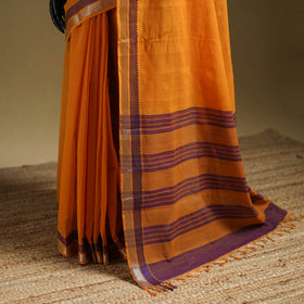 Yellow - Pure Handwoven Mangalagiri Cotton Saree with Zari Border 39