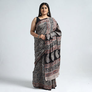 Pedana Kalamkari Block Printed Cotton Saree with Blouse Piece 31