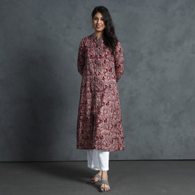 Purple - Hand Batik Printed Cotton Kurta