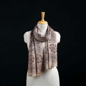 Pure Merino Wool Stole in Pedana Kalamkari Block Prints 61