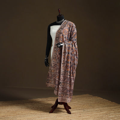 Kalamkari Hand Block Print Natural Dyed Cotton Dupatta 13