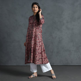 Purple - Hand Batik Printed Cotton Kurta