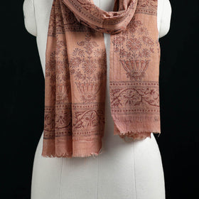 Pure Merino Wool Stole in Pedana Kalamkari Block Prints 65