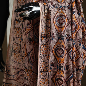 Kalamkari Hand Block Print Natural Dyed Cotton Dupatta 13
