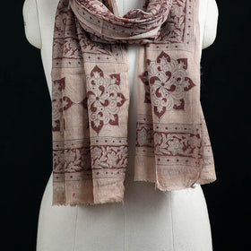 Pure Merino Wool Stole in Pedana Kalamkari Block Prints 66