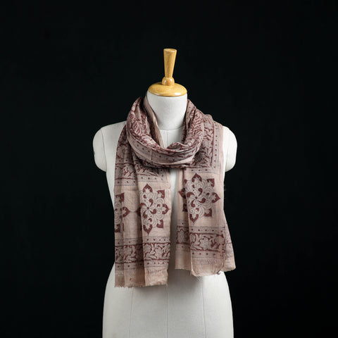 Pure Merino Wool Stole in Pedana Kalamkari Block Prints 66