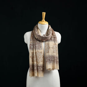 Pure Merino Wool Stole in Pedana Kalamkari Block Prints 67