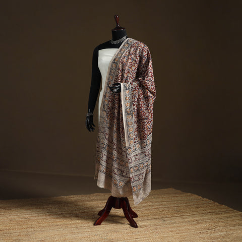 Kalamkari Hand Block Print Natural Dyed Cotton Dupatta 14