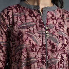 Purple - Hand Batik Printed Cotton Kurta
