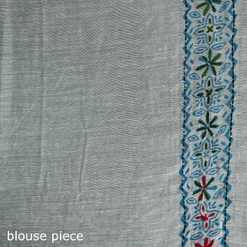 Hand Embroidered Chapa Work Silk Cotton Saree 14
