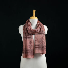 Pure Merino Wool Stole in Pedana Kalamkari Block Prints 69