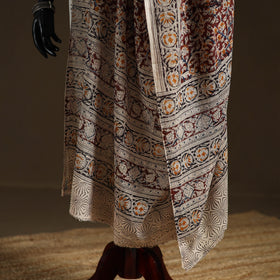 Kalamkari Hand Block Print Natural Dyed Cotton Dupatta 14