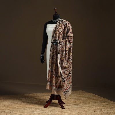 Kalamkari Hand Block Print Natural Dyed Cotton Dupatta 15
