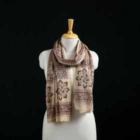 Pure Merino Wool Stole in Pedana Kalamkari Block Prints 73