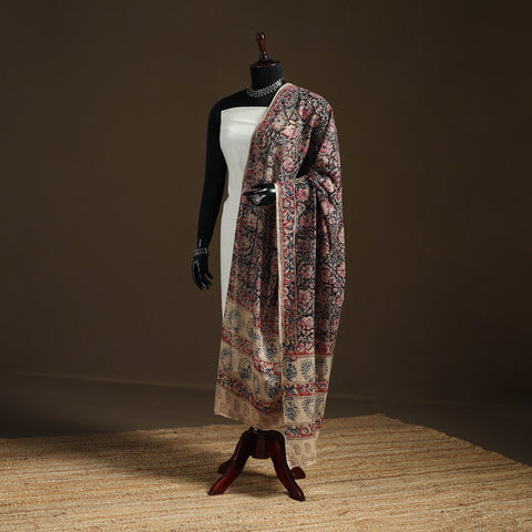 Kalamkari Hand Block Print Natural Dyed Cotton Dupatta 16