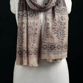 Pure Merino Wool Stole in Pedana Kalamkari Block Prints 75
