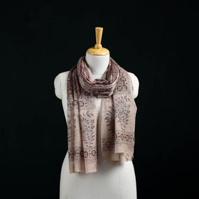 Pure Merino Wool Stole in Pedana Kalamkari Block Prints 76