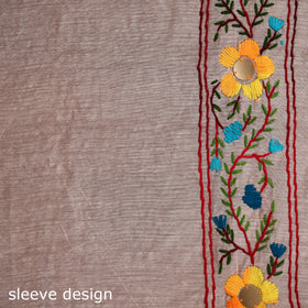 Hand Embroidered Chapa Work Silk Cotton Saree 16